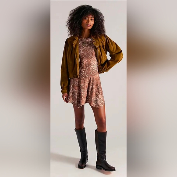 Free People Floral Long Sleeve Mini Dress - Picture 3 of 3